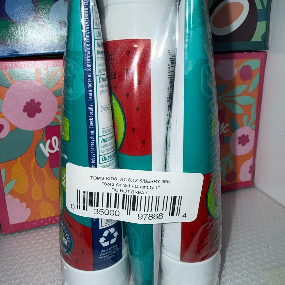 Toms Kids Berry Toothpaste 3-Pack - Red and White